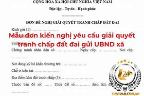 Mẫu Đơn Kiến Nghị Về Tranh Chap Đất Đai